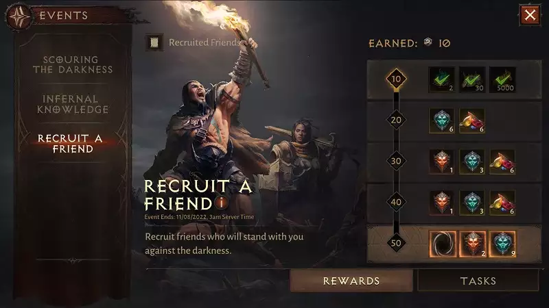 Diablo Immortal Rekrutiere einen Freund alle Prämiencodes zum Einlösen