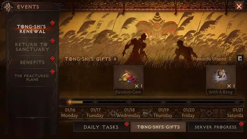 Diablo Immortal Tong-Shi's Renewal Event Termine Zeiten Mondneujahr Rote Taschen Belohnungen Tseym