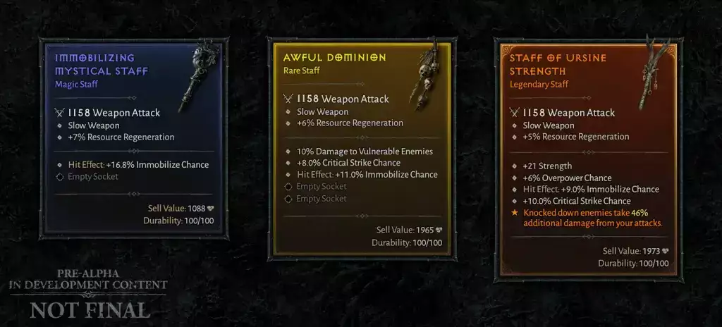 Diablo 4 Item Rarity Quality Unique Common Magic Rare Legendary Upgrade Powers Aspects Affixes