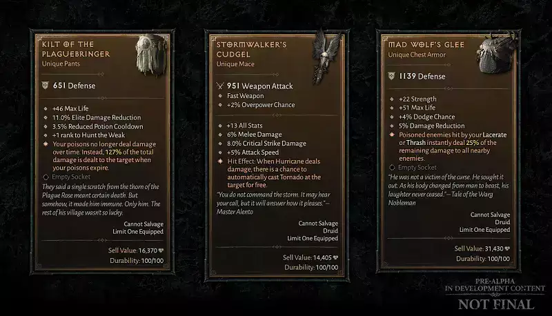 Diablo 4 Item Rarity Quality Unique Common Magic Rare Legendary Upgrade Powers Aspects Affixes