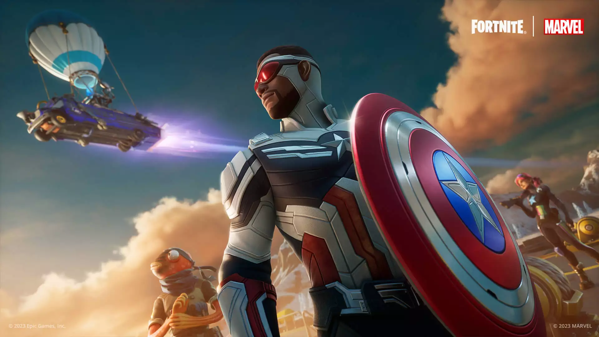 Fortnite Captain America und der Ladebildschirm von BriteStar