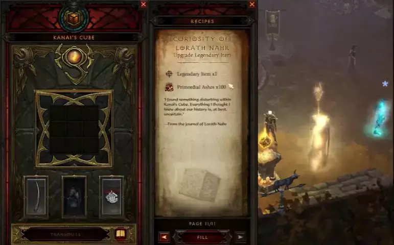 Diablo 3 Season 28 Upgrade Legendary to Ancient Ur Item Kanai's Cube Rezept Urasche