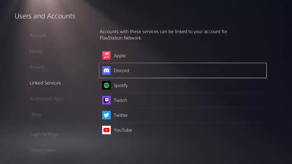 Verknüpfen Ihres PlayStation Network mit dem Discord-Konto