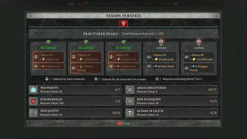 Die Standorte der Wegpunkte in Diablo 4 schalten die Belohnungen für „Fractured Peaks“ in der offenen Beta frei