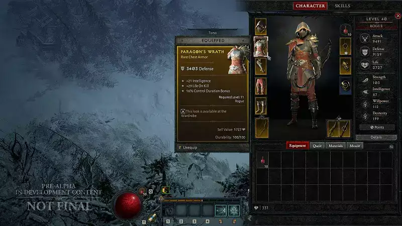 Diablo 4 Item-Slot-Typen Inventarcharakter