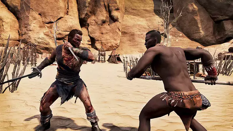 Conan Exiles bauen den besten Thrall Master Thrall Combat, der Basisangriffsfeinde verteidigt