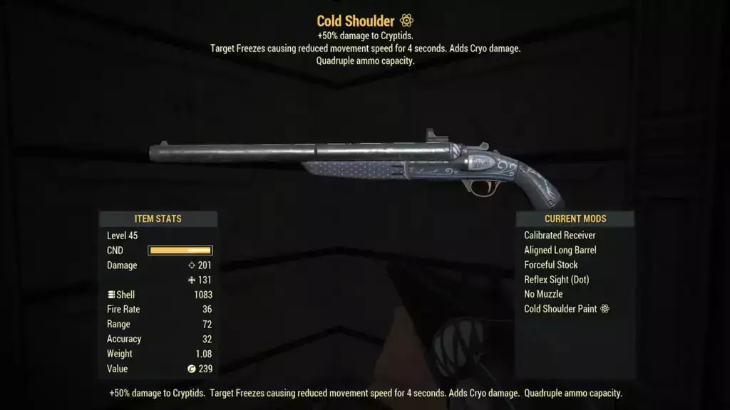 Cold-Shoulder-Schrotflinte Fallout 76