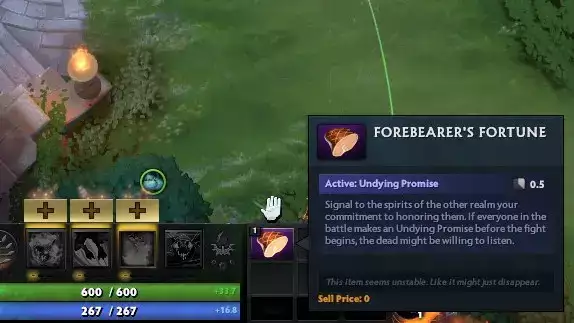 Forebearer's Fortune Dota 2 Muerta-Minispiel