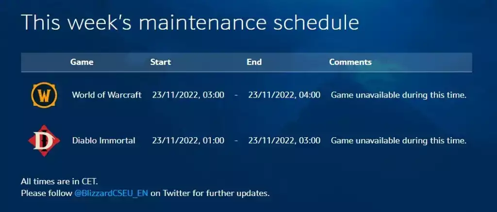 Wartungsplan für WoW Dragonflight-Server, Daten, Zeiten, Europa, US-Server, World of Warcraft, Ausfallzeit