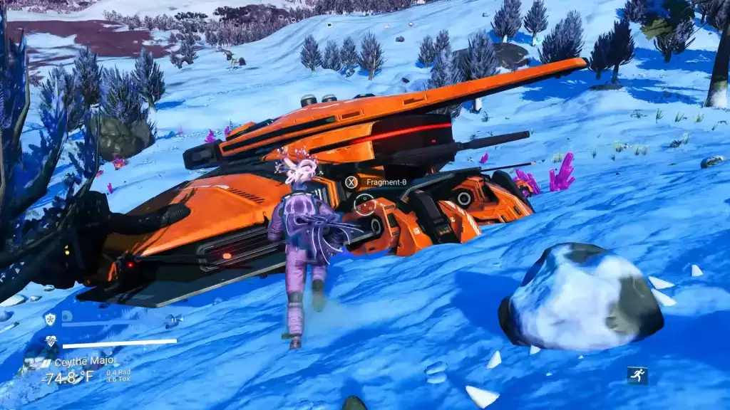 Erwerb eines Sentinel Interceptor-Raumschiffs in No Man's Sky