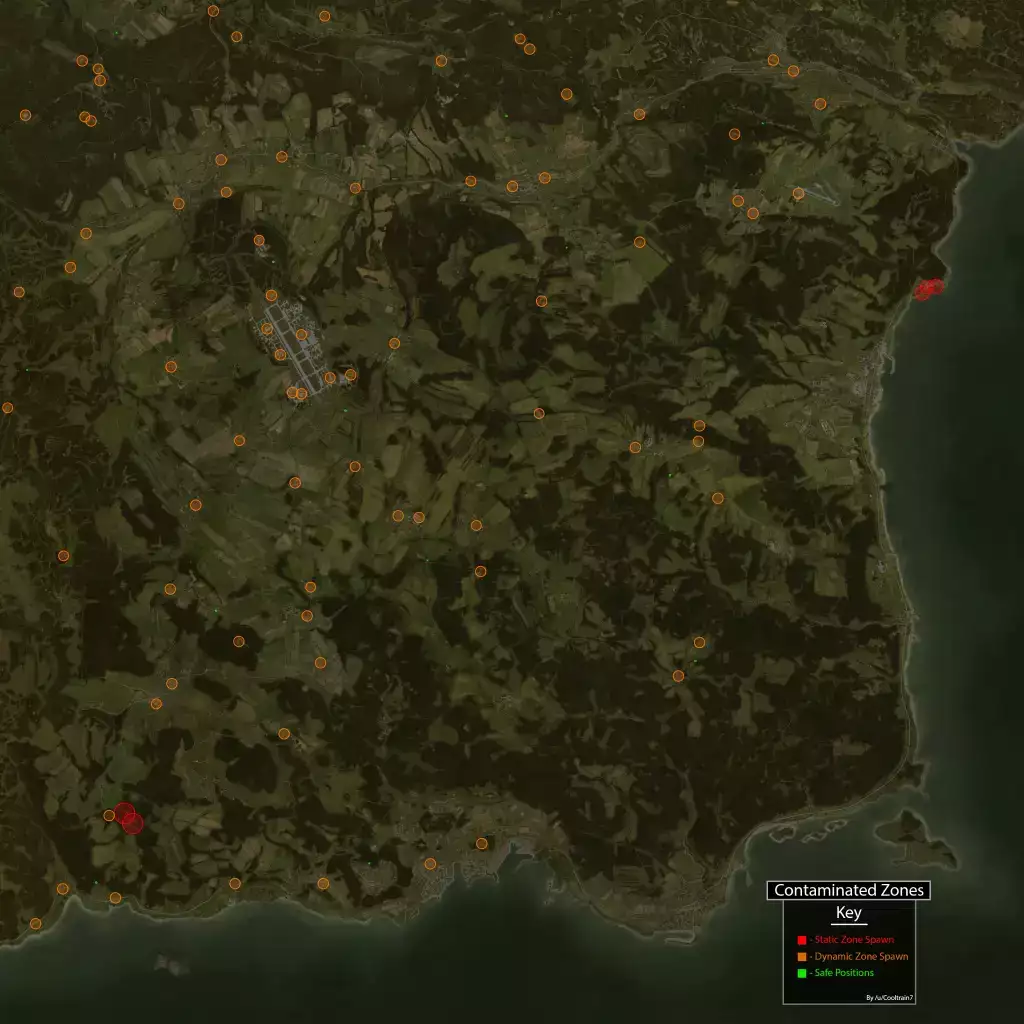 DayZ All Toxic Zone Locations Standort Chernarus