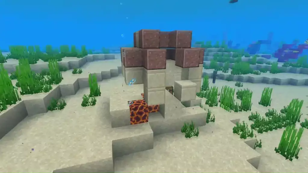 Finden Sie Strukturen wie diese in Warm Oceans in Minecraft und Sie werden Suspicious Sands finden.  (Bild: Mojang/MaxStuff)