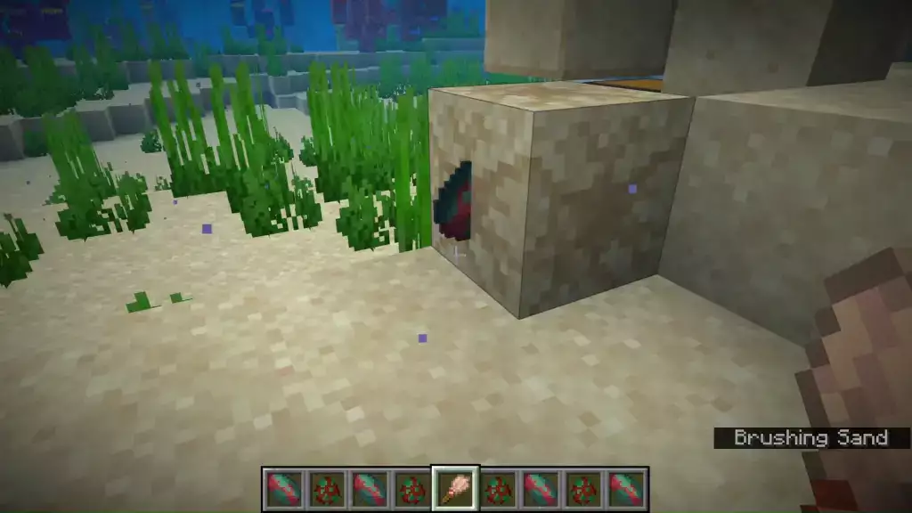 Bürsten Sie den Sand, um in Minecraft ein Sniffer-Ei zu erhalten.  (Bild: Mojang/MaxStuff)