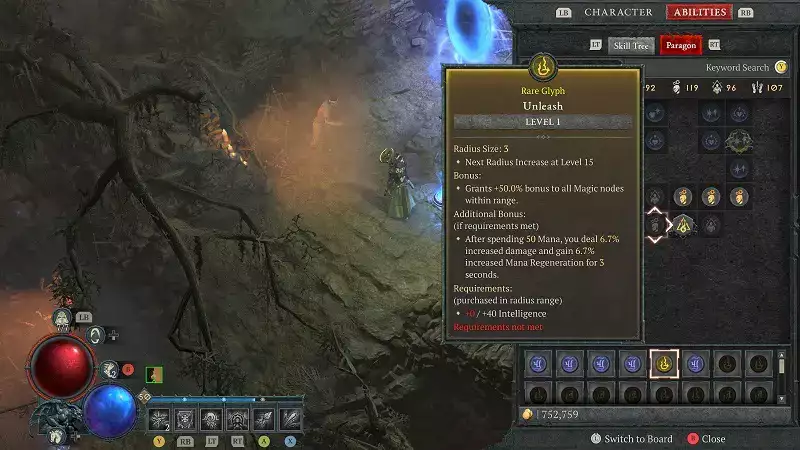 Diablo 4 Paragon-Board-Glyphen, Typen, Knoten, Kacheln, legendäre Sockel, werden freigeschaltet