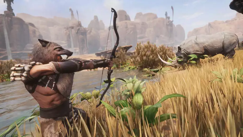 Conan Exiles Materialien führen dickes Leder, wie man Nashörner jagt