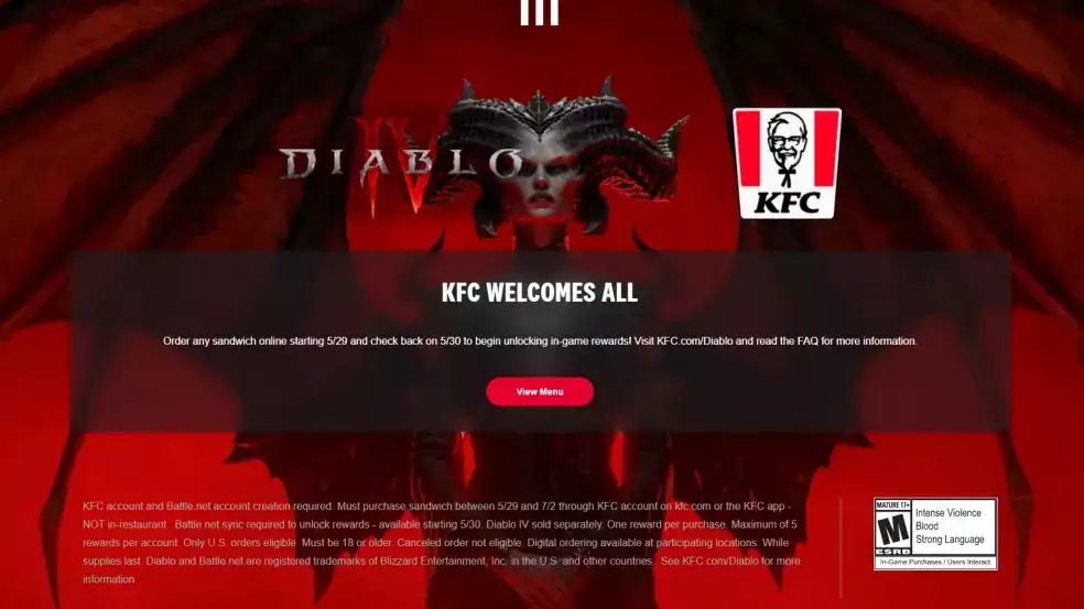 Diablo 4 KFC Promo Belohnungen QR-Codes Artikel Starttermine Start Ende Kauf