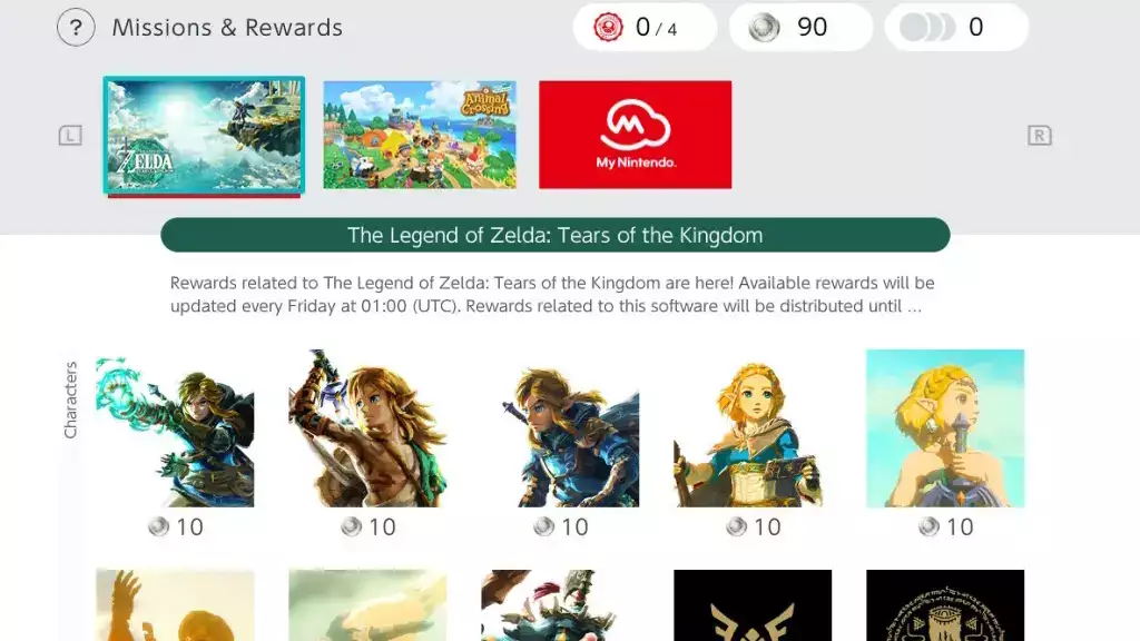 Die Legende von Zelda: Tränen des Königreichs – Belohnungsleitfaden, benutzerdefiniertes Symbol, wie man die Startseite für Nintendo Switch-Online-Missionen und Belohnungen erhält