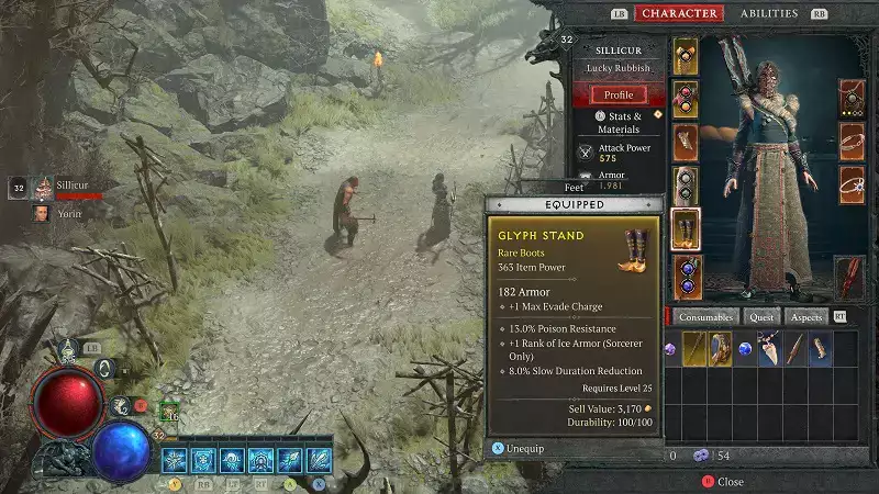 Diablo 4 entgeht, wie man Ladungen erhöht, Stiefel fallen lässt, heilige Vorfahren, legendär, selten