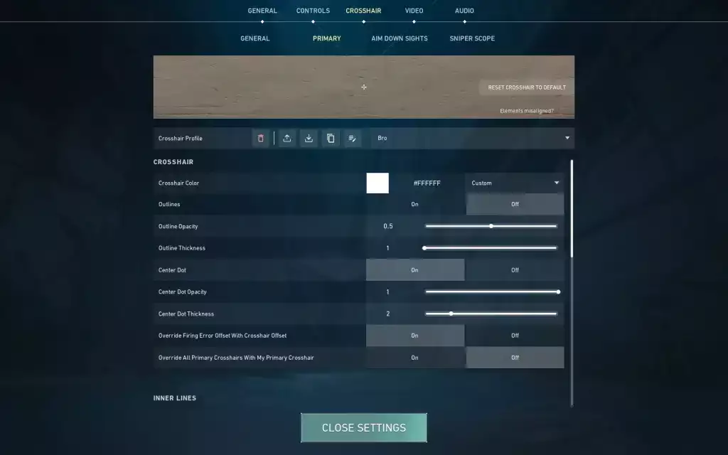 Sie können die Farbe des Fadenkreuzes in Valorant in den Einstellungen ändern.