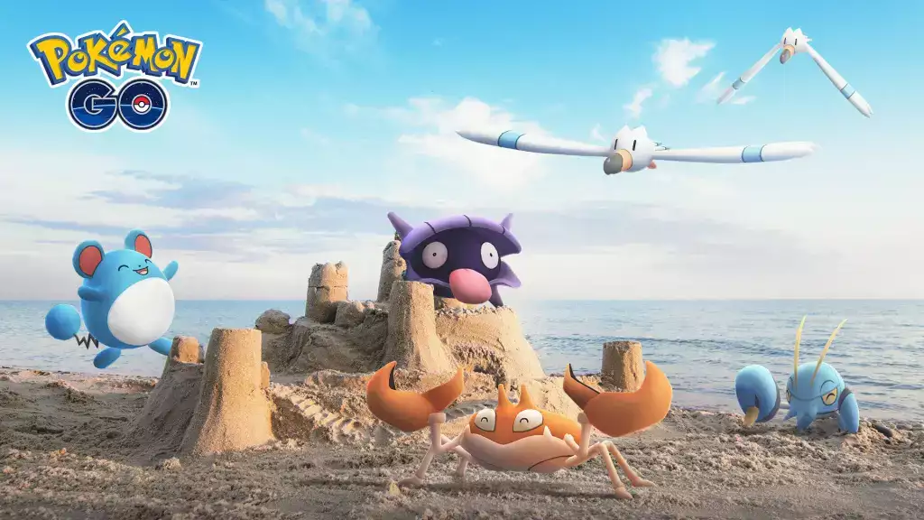 Pokémon Go-Saisonführer, versteckte Edelsteine, Promo-Artwork, Wassertyp