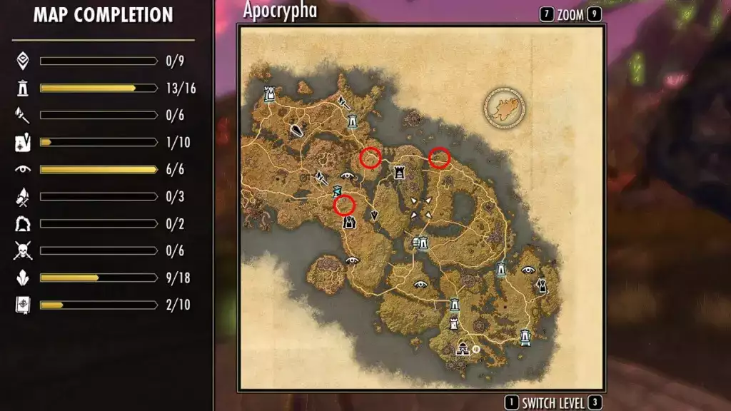 Elder Scrolls Online Necrom Treasure Guide Apokryphen-Kartenstandorte