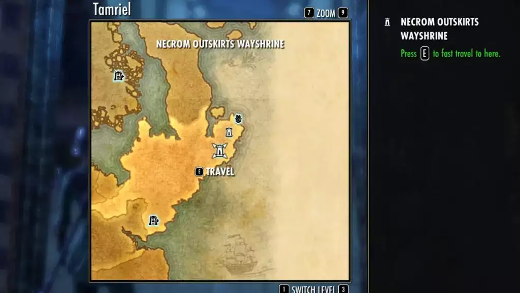 Elder Scrolls Online NPC Guide Ordinator Tilena, wo wie man Necrom Outskirts Wegschrein-Kartenstandort findet