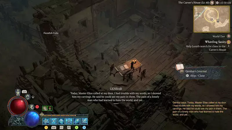 Diablo 4 Quest-Leitfaden zum Schnitzen der geistigen Gesundheit, finde Hinweise zum Lorath-Genbar-Mohman-Dämonenboss-Kampf