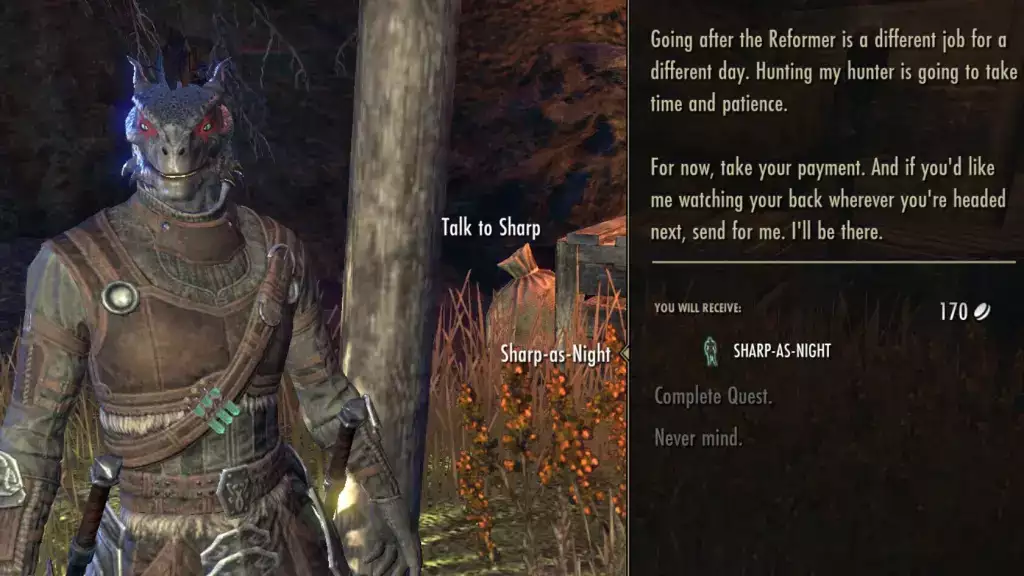 The Elder Scrolls Online Necrom Companion Guide Scharf wie die Nacht, um die Quest freizuschalten