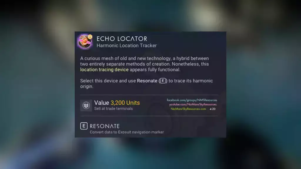 Ein mysteriöses Gerät namens Echo Locator hilft dem Spieler, Geheimnisse in No Man's Sk zu entdecken