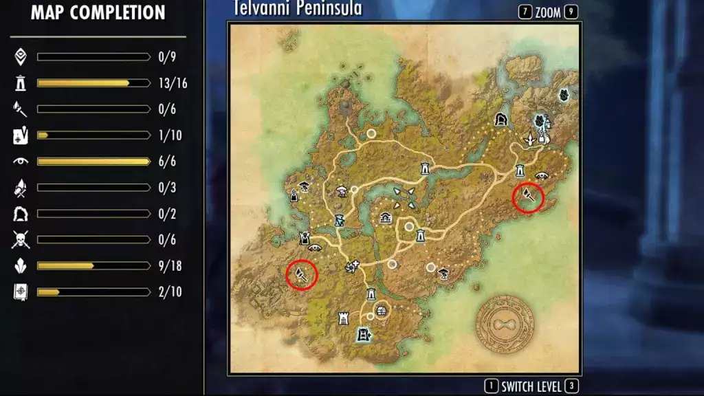 Elder Scrolls Online Necrom Outfit Set Guide Shroomtender Set, wie man Shroomtender Handschuhe bekommt, Telvanni Peninsula Delves, Kartenstandorte