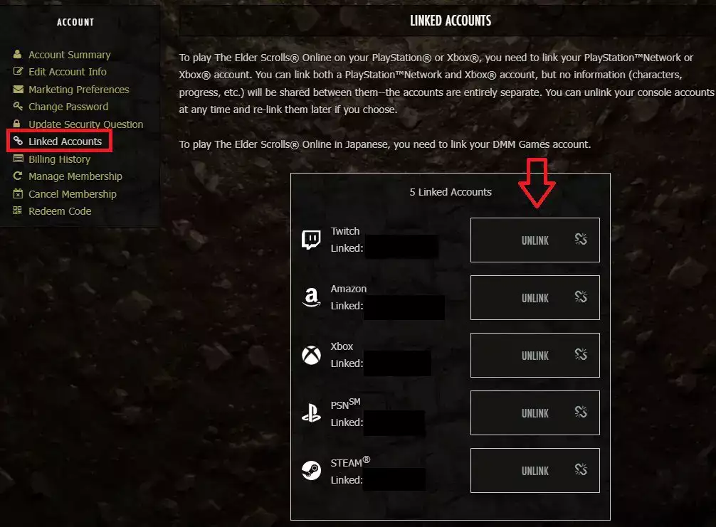 The Elder Scrolls Online-Funktionsleitfaden Twitch Drops, wie man verknüpfte Konten beansprucht