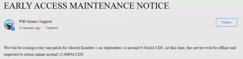Verbindungsprobleme bei Mortal Kombat 1-Servern ausgefallen, Status prüfen, wie WB Games NetherRealm unterstützt