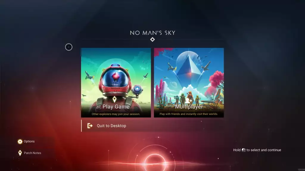 Auswahlmenü für den Mehrspielermodus in No Man's Sky