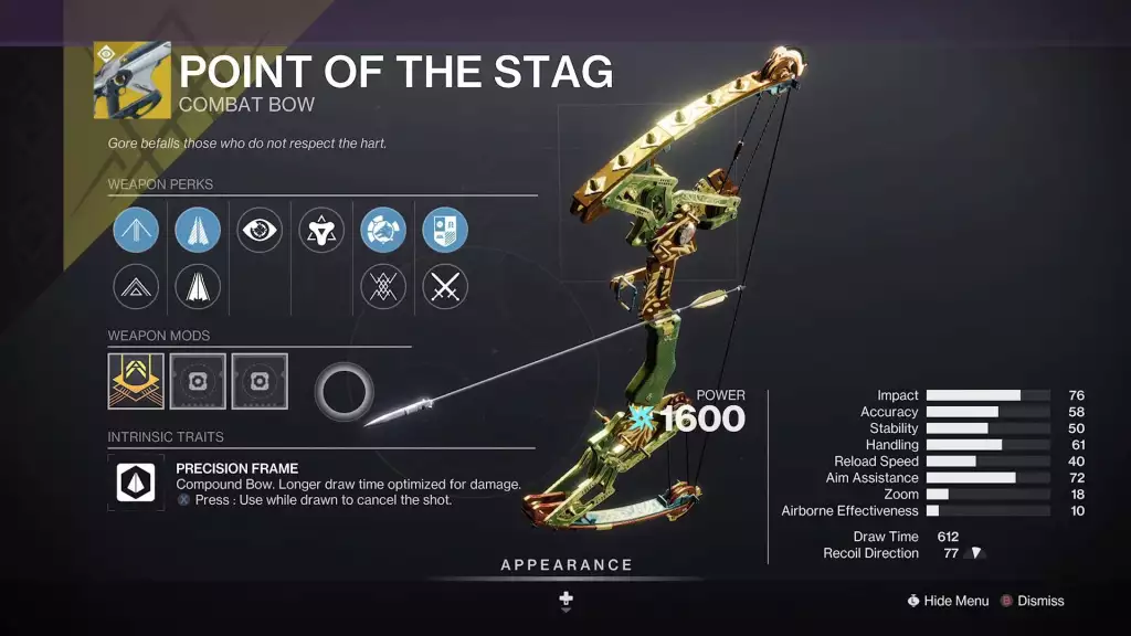 Point of the Stage God Roll in Destiny 2.