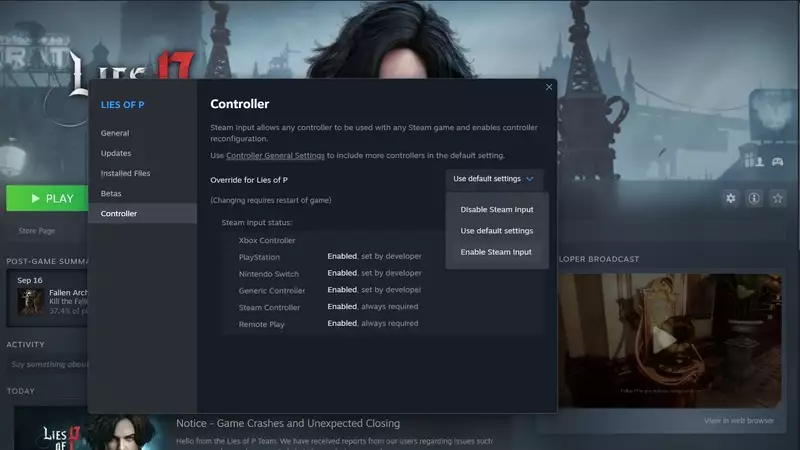 Lügen des P-Controllers funktionieren nicht, wie man das Problem über Steam beheben kann