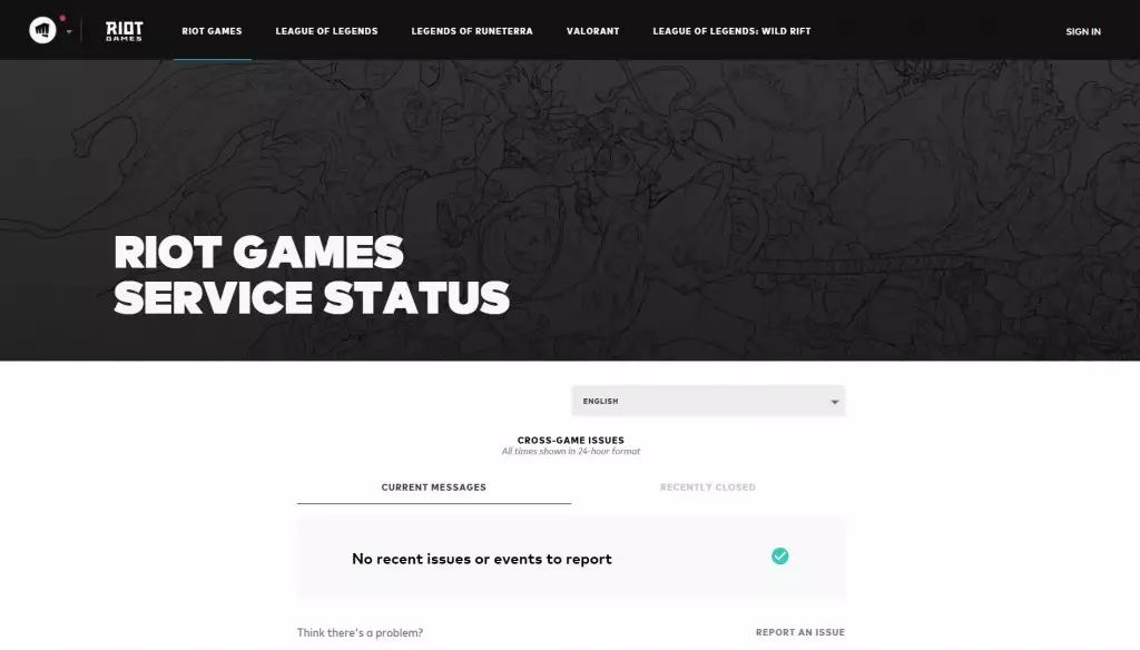 Riot Games-Servicestatus-Website