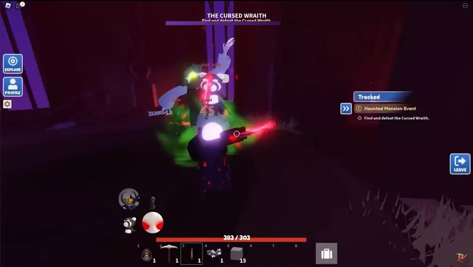 Roblox Islands Halloween-Event „Cursed Wraith“.