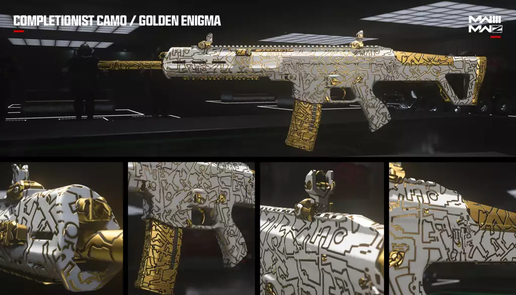 Goldene Enigma-Waffentarnung in Call of Duty: Modern Warfare 3. 