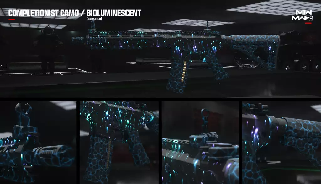 Biolumineszierende Waffentarnung in Call of Duty: Modern Warfare 3. 