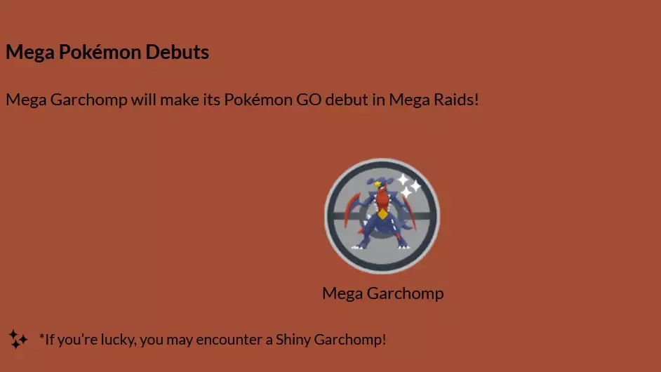 Glänzender Mega Garchomp Pokemon GO 