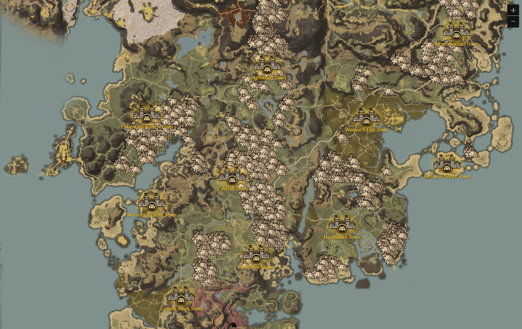 New World Corrupted Rabbits-Standorte.  (Bild: Amazon Games/New World Interactive Map)