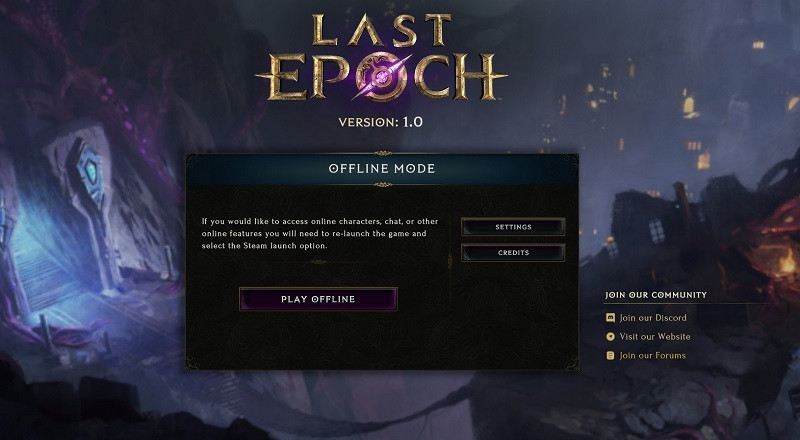 Last Epoch Offline-Modus, volle Steam-Einstellungen, Startunterschiede, Aktualisierung der Online-Multiplayer-Charaktere