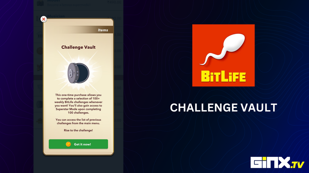 Greifen Sie mit Challenge Vault auf frühere wöchentliche BitLife-Herausforderungen zu.