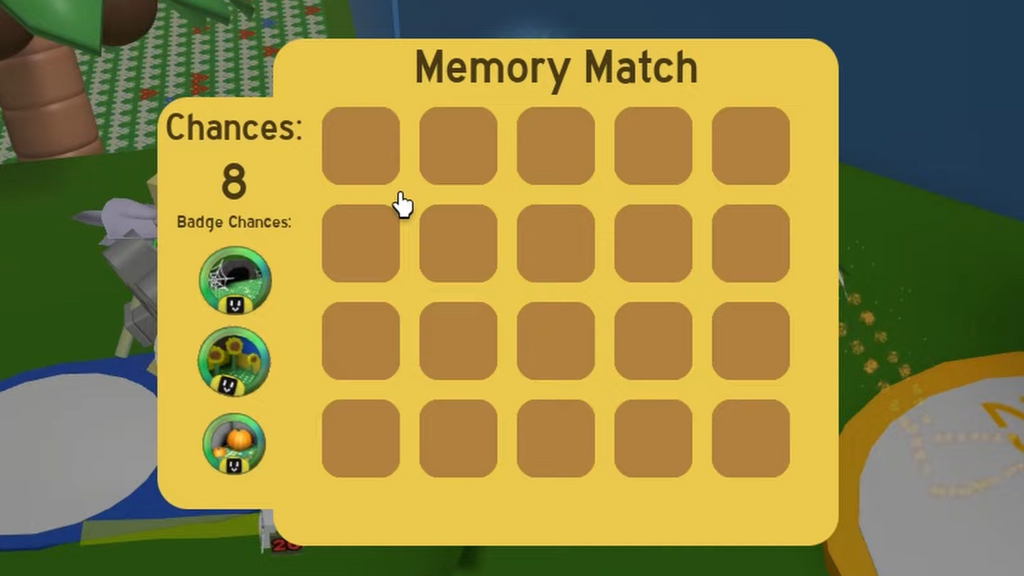 Die Chancen, Öl aus Memory Match im Bee Swarm Simulator zu erhalten, sind begrenzt.