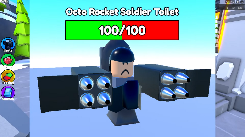 Octo Rocket Soldier-Toilette in der Toilettenturmverteidigung