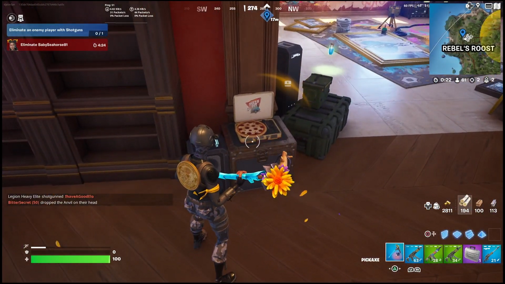 Fortnite Evil Brainwashing Pizza Turntables-Standort. 