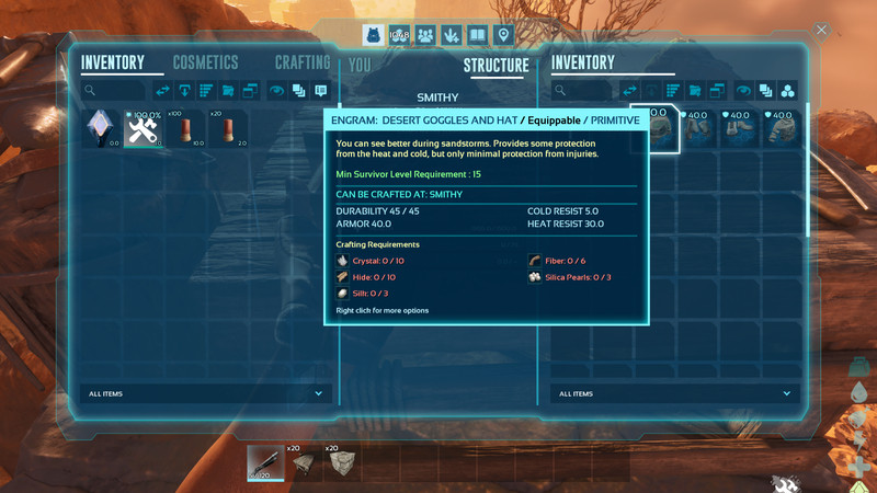 ARK Survival Ascended Scorched Earth Desert Armor Crafting