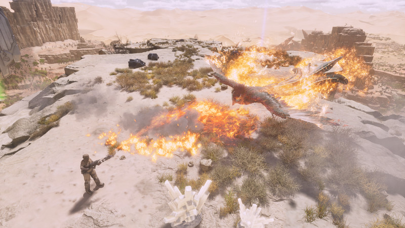 ARK Survival Ascended Scorched Earth Flamethrower Wird zum Zähmen verwendet