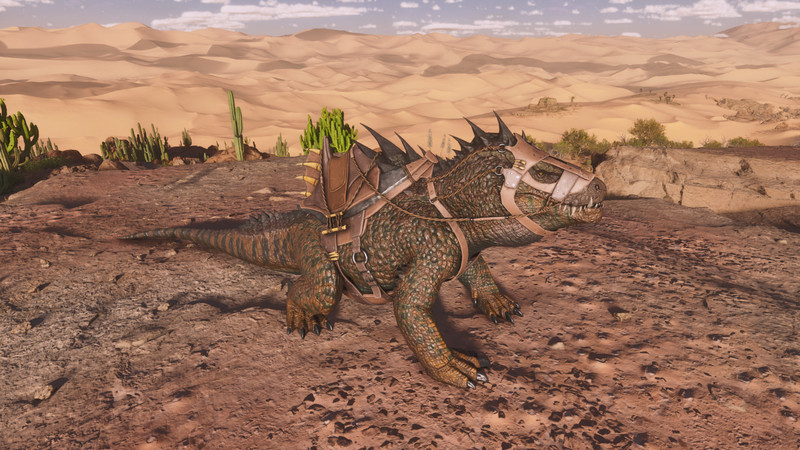 ARK Survival Ascended Scorched Earth Wie man einen Fasolasuchus-Sattel herstellt