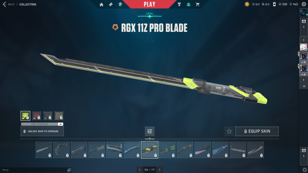 RGX11Z Pro Blade Skin in Valorant.